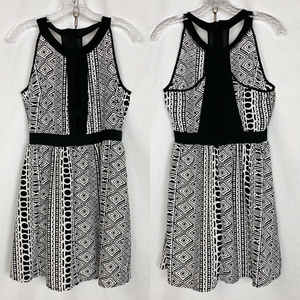 Black and White Tribal Print Razorback Dress